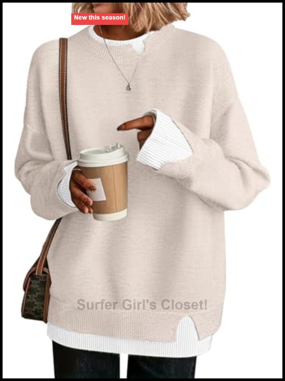 Womens Oversized Ribbed Knit Sweater Pullover Crew Neck Long Sleeve